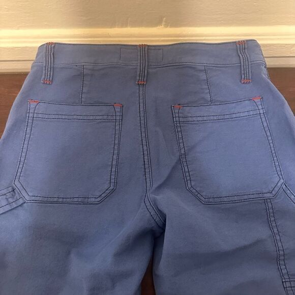 Anthropologie: Joie Madelia Slim Straight Linen blend blue cargo Pants size XS - Picture 8 of 9